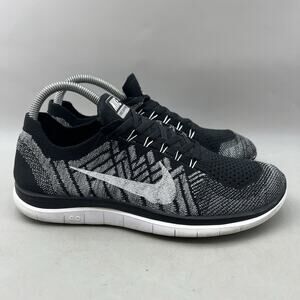 Nike Free 4.0 Flyknit Running Shoes Women Size 9 Black Knit Comfort Sneakers